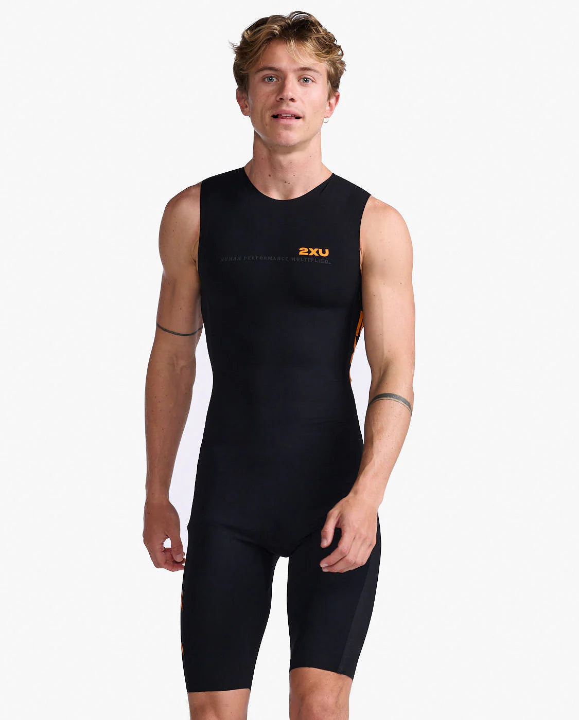 2XU Propel Swimskin, Herren, schwarz/orange, black/tumeric