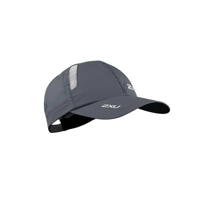 2XU Run Cap, Unisex, Turbulence/White