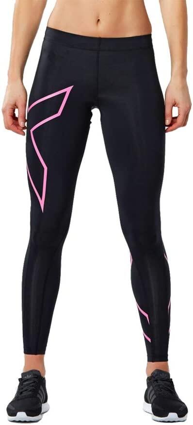 2XU Core Compression Tights, Laufhose, Damen, Black/Fluro Pink