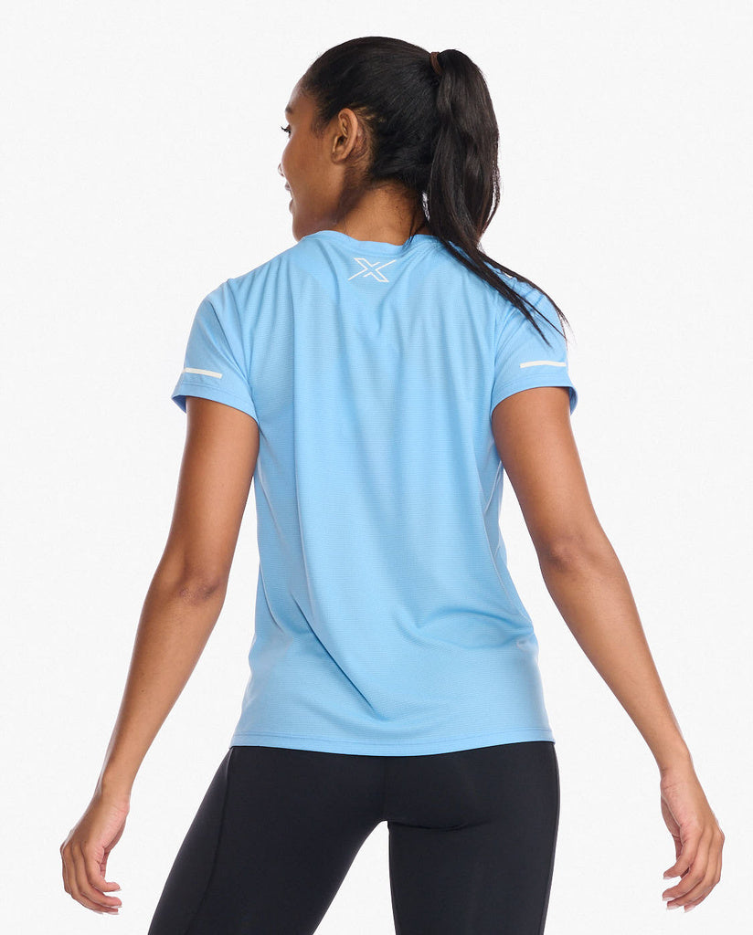 2XU Aero Tee, Laufshirt, Damen, Mirage/White Reflective