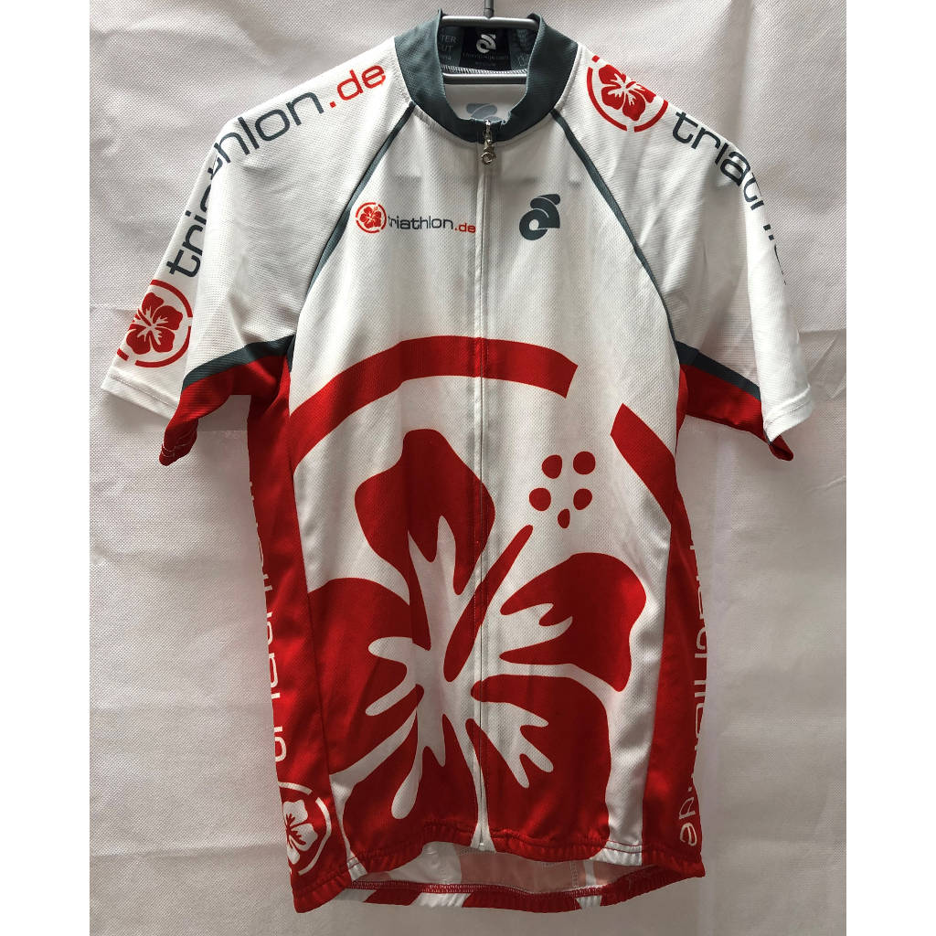 triathlon.de basic cycling jersey, men, white/red