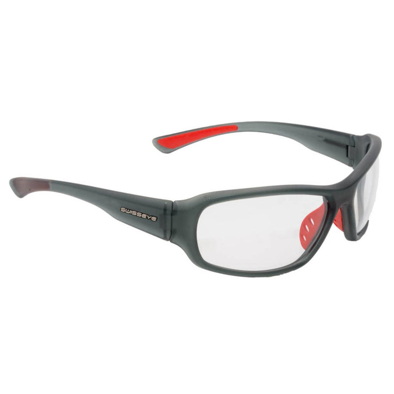 Swisseye Freeride, christalgrau matt/rot, Gläser photochromic clear-smoke, Sportbrille, Radbrille