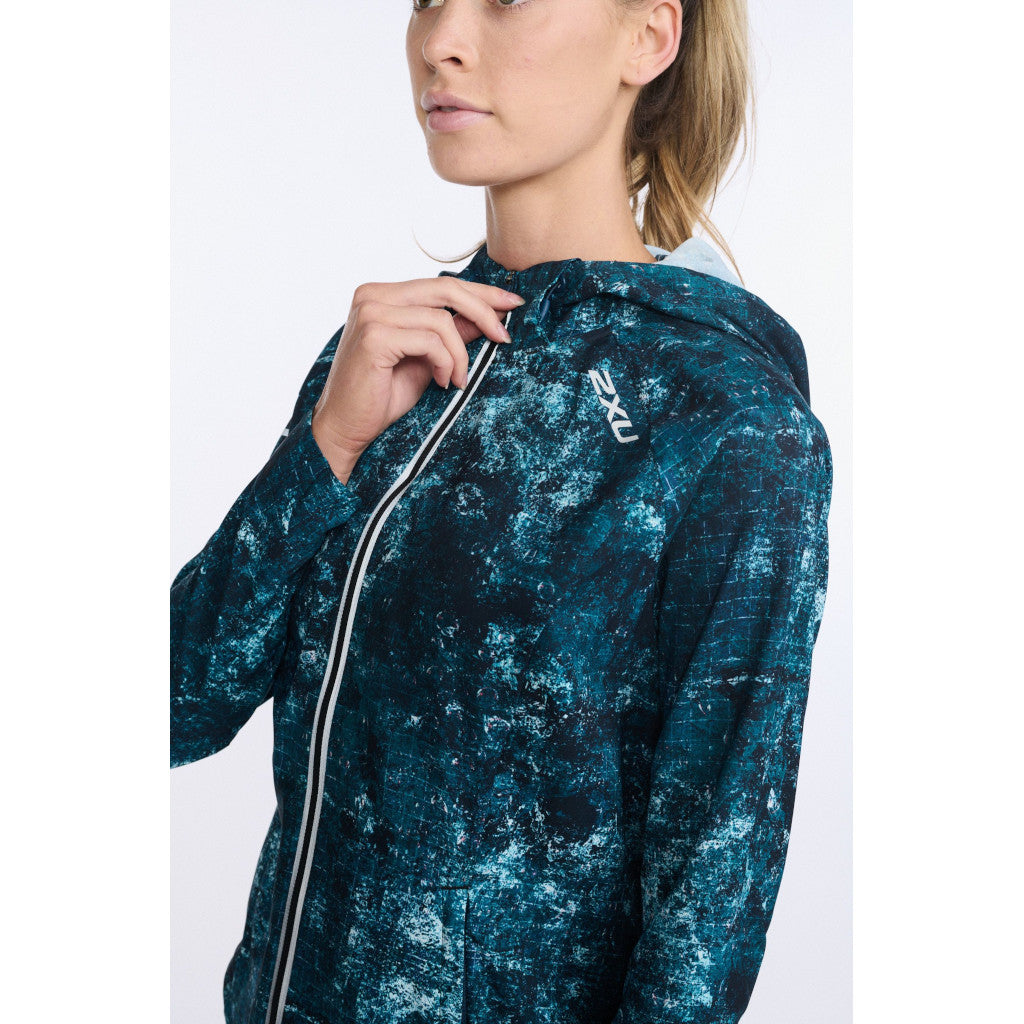 2XU Aero Jacket, women, trailscape bluejay/silver reflective, blue/mottled