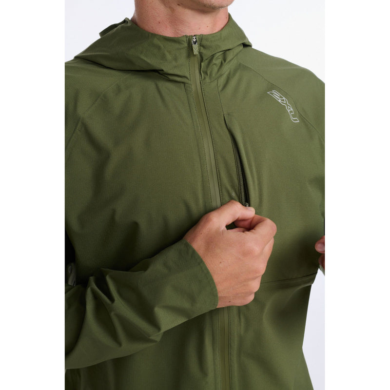 2XU Light Speed ​​WP Jacket, men, winter moss/silver reflective, olive