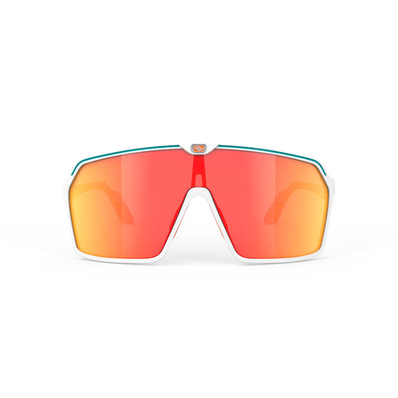 RUDY Project Sun.Spinshield White/EmeraldFluo M. - MLS Orange, Radbrille, Sportbrille, weiß/türkis