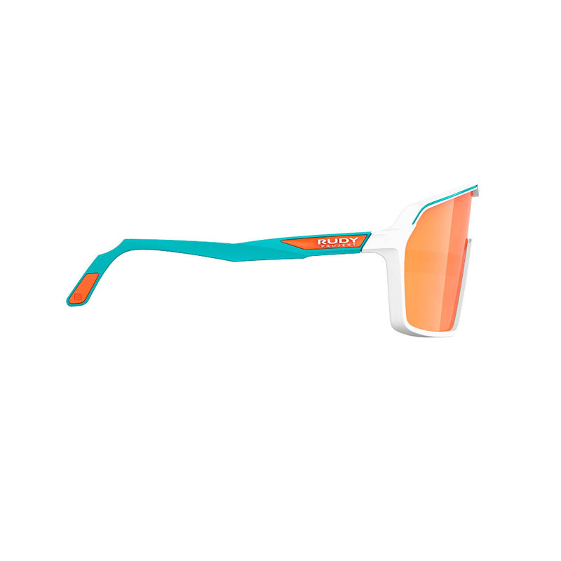 RUDY Project Sun.Spinshield White/EmeraldFluo M. - MLS Orange, Radbrille, Sportbrille, weiß/türkis