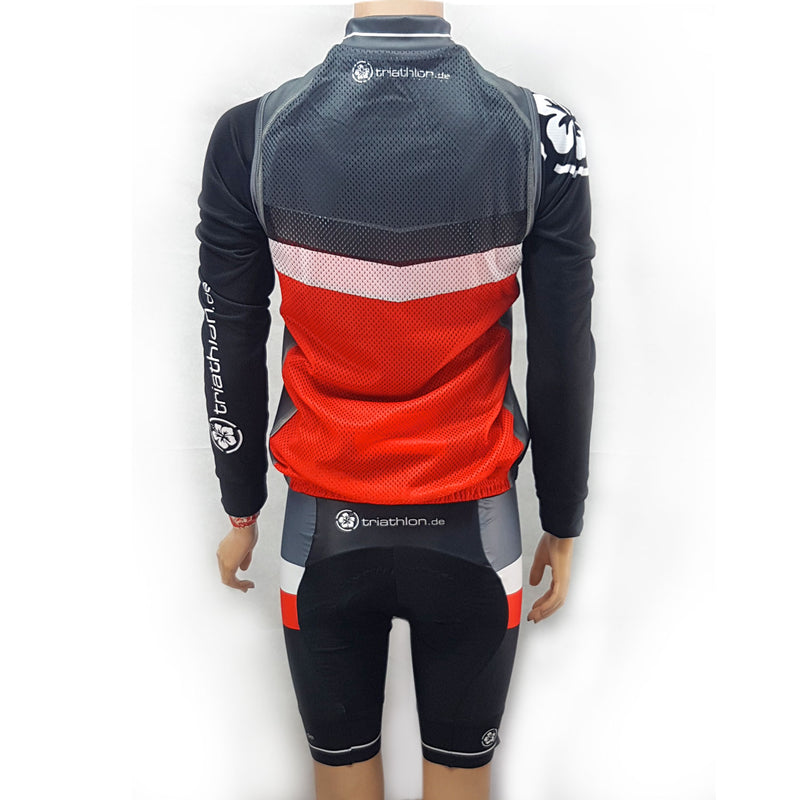 triathlon.de elite cycling vest, women, black/grey/red