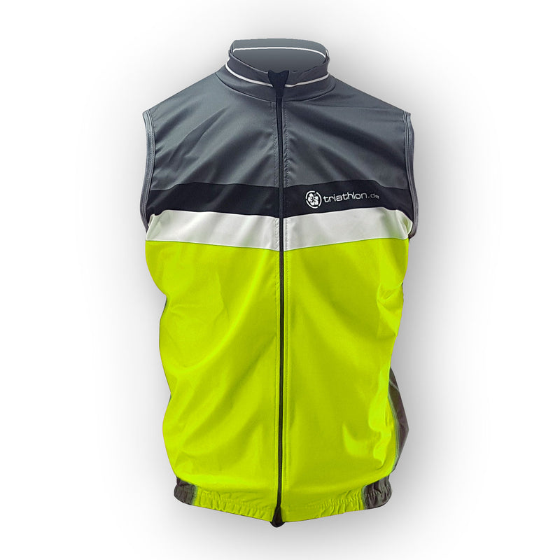 triathlon.de elite cycling vest, men, black/grey/yellow