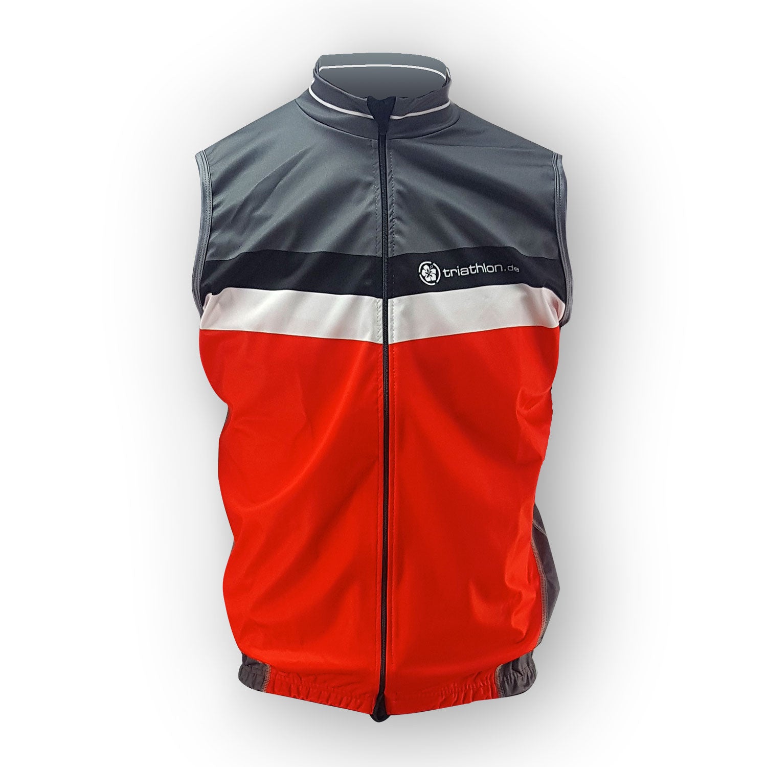 triathlon.de elite cycling vest, men, black/grey/red