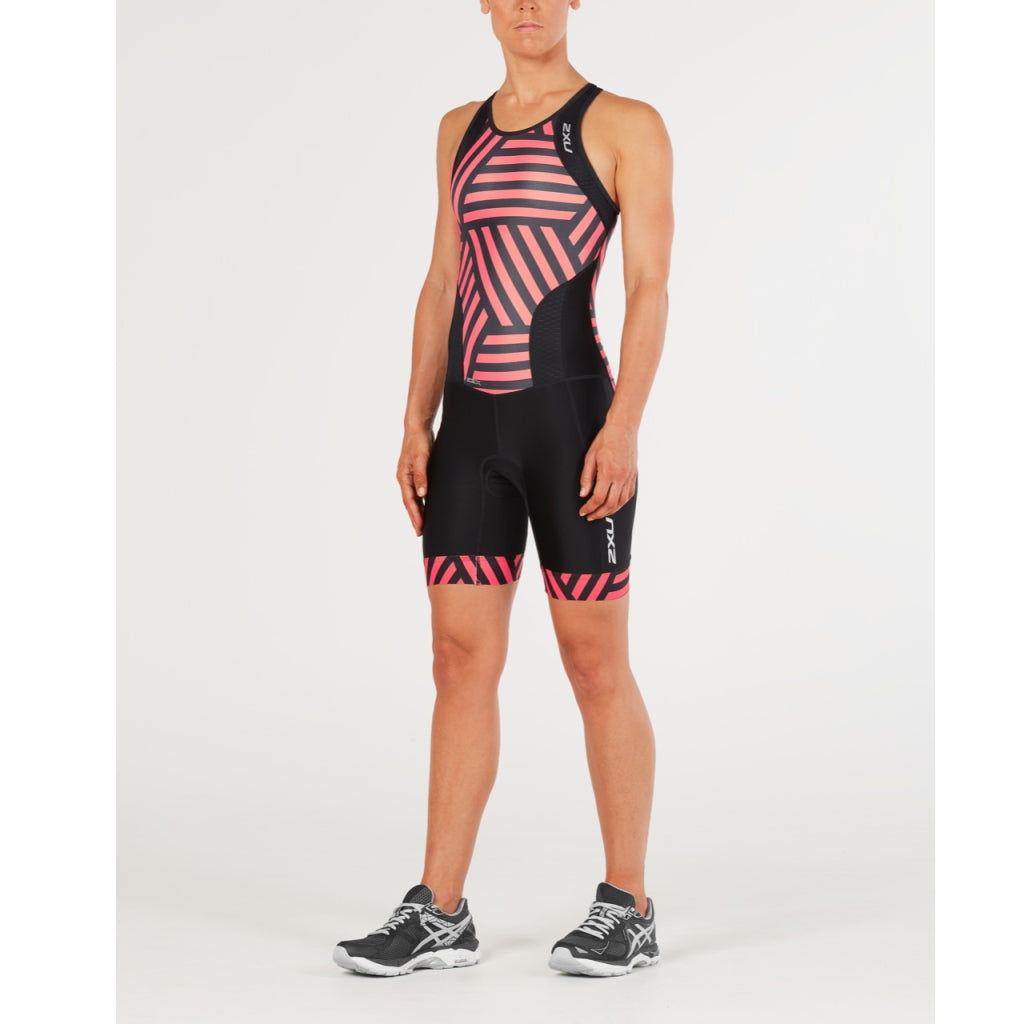 2XU Perform Y-Back Trisuit, women, black/pink