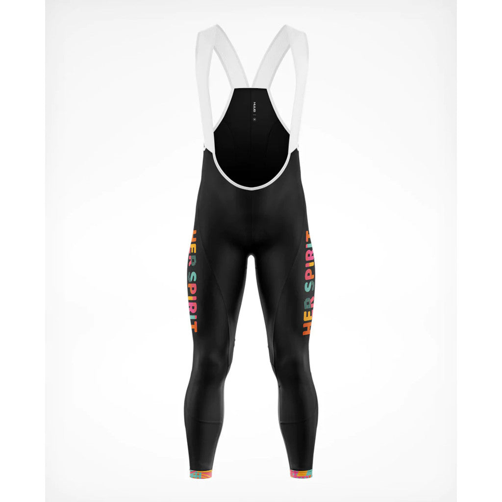 Huub "Her Spirit" Thermal Bib Tights, cycling bib tights, women, black/multicolored