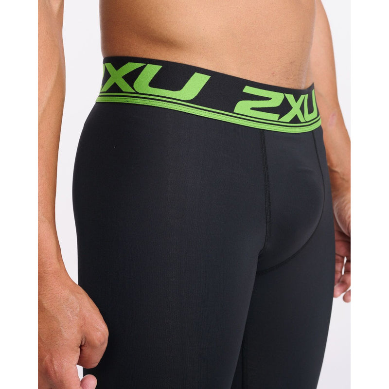 2XU Refresh Recovery Compression Tights, men, running tights, black/green