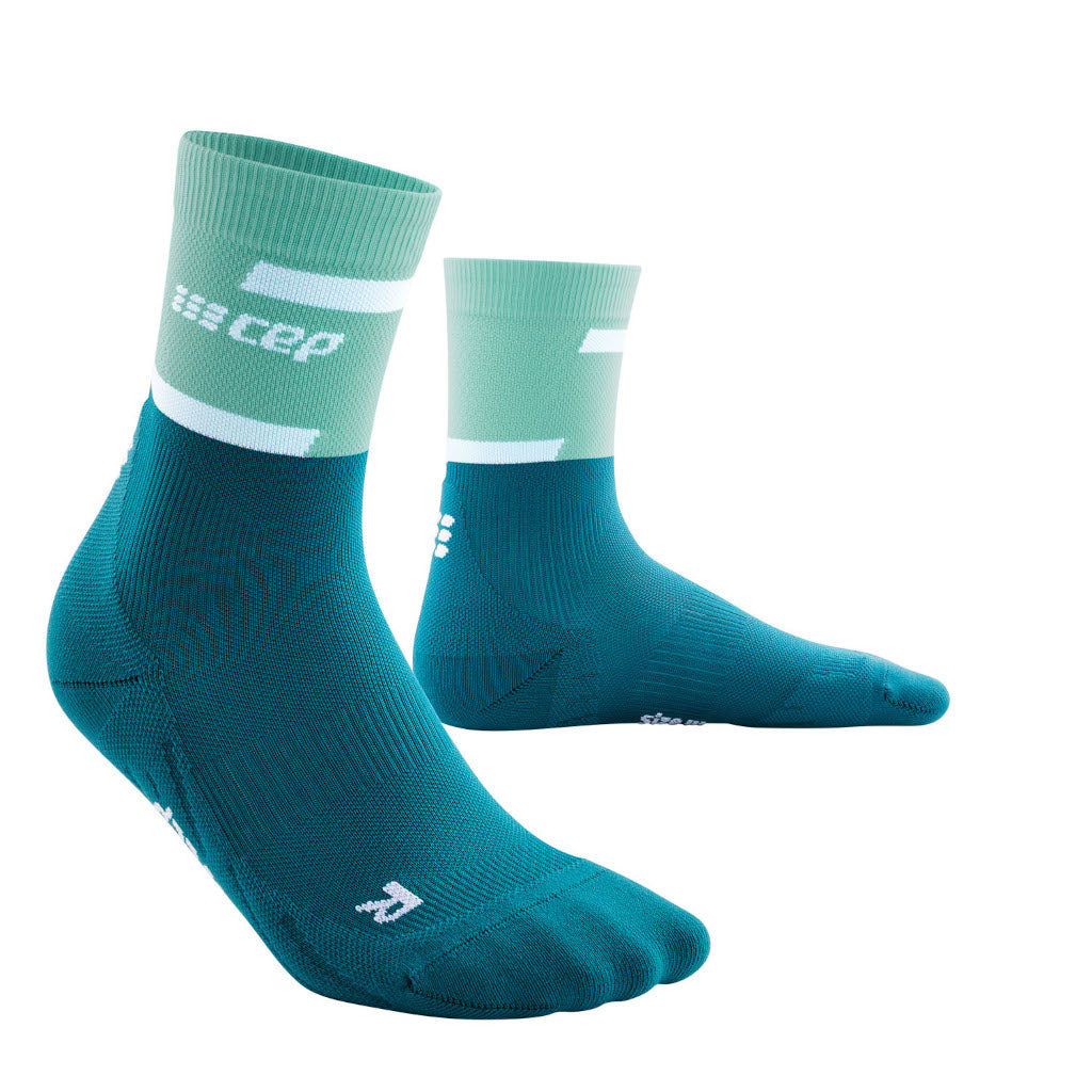 CEP The Run Compression Socks - Mid Cut, women, ocean/petrol, light blue/petrol