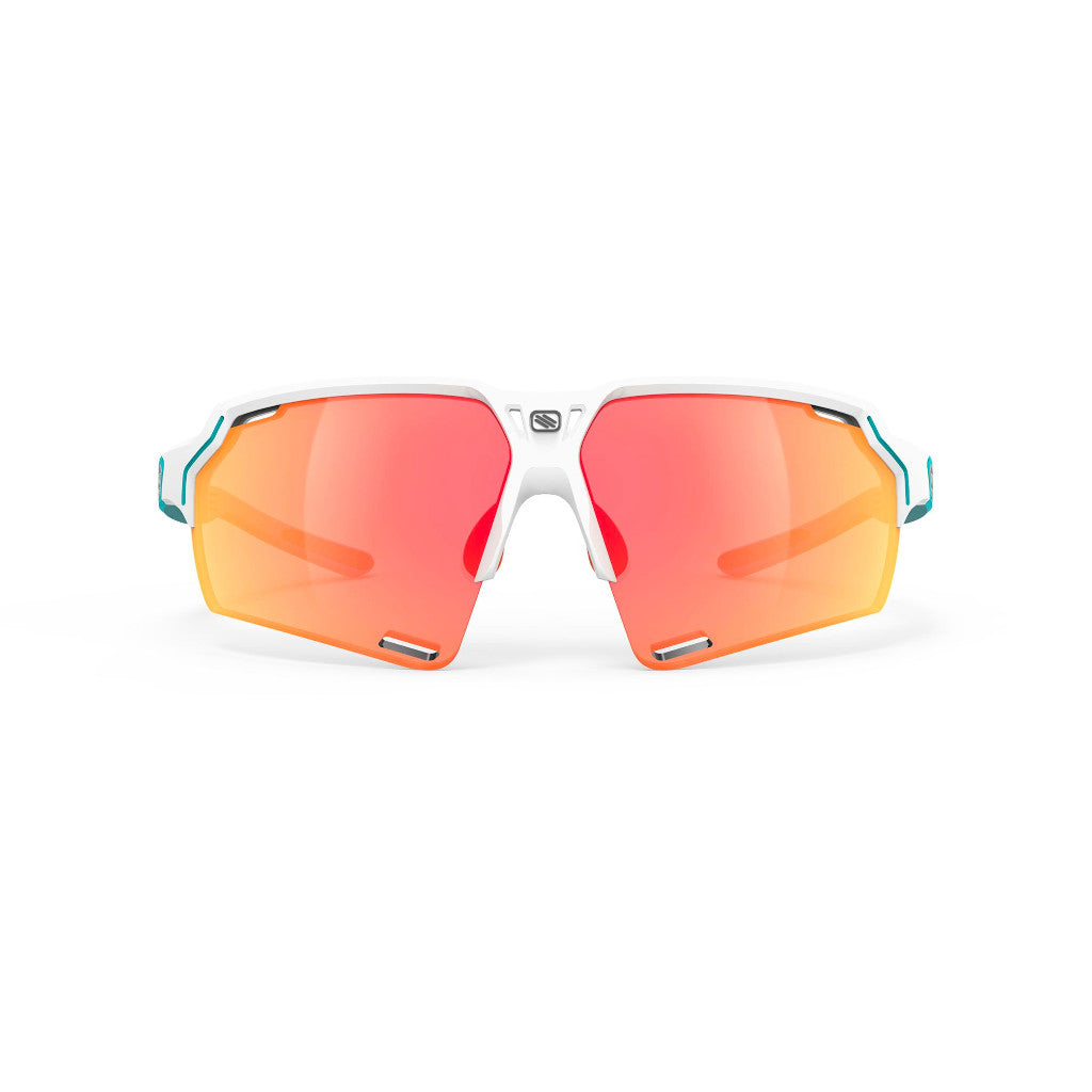 RUDY Project Deltabeat White Emerald (Matte) - RP Optics Multilaser Orange, cycling glasses, sports glasses, white/turquoise