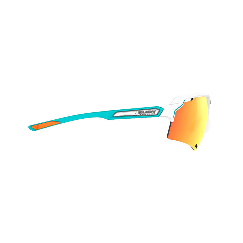 RUDY Project Deltabeat White Emerald (Matte) - RP Optics Multilaser Orange, cycling glasses, sports glasses, white/turquoise