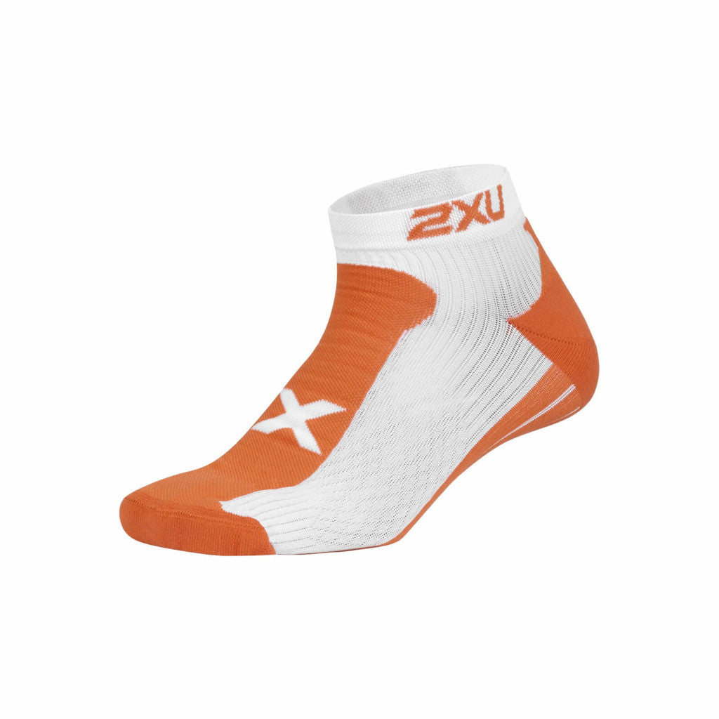2XU Low Rise Sock Spicy Orange/White, Herren, orange/weiß