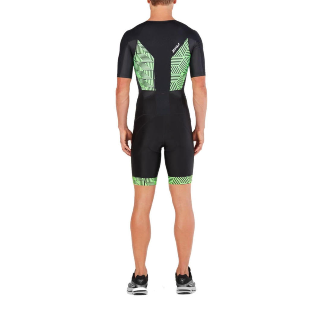 2XU Perform Full Zip Sleeved TriSuit, men, black/green