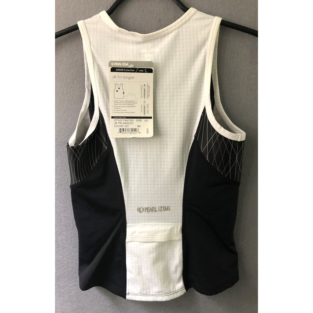 Pearl Izumi Junior Tri Singlet, schwarz/weiß