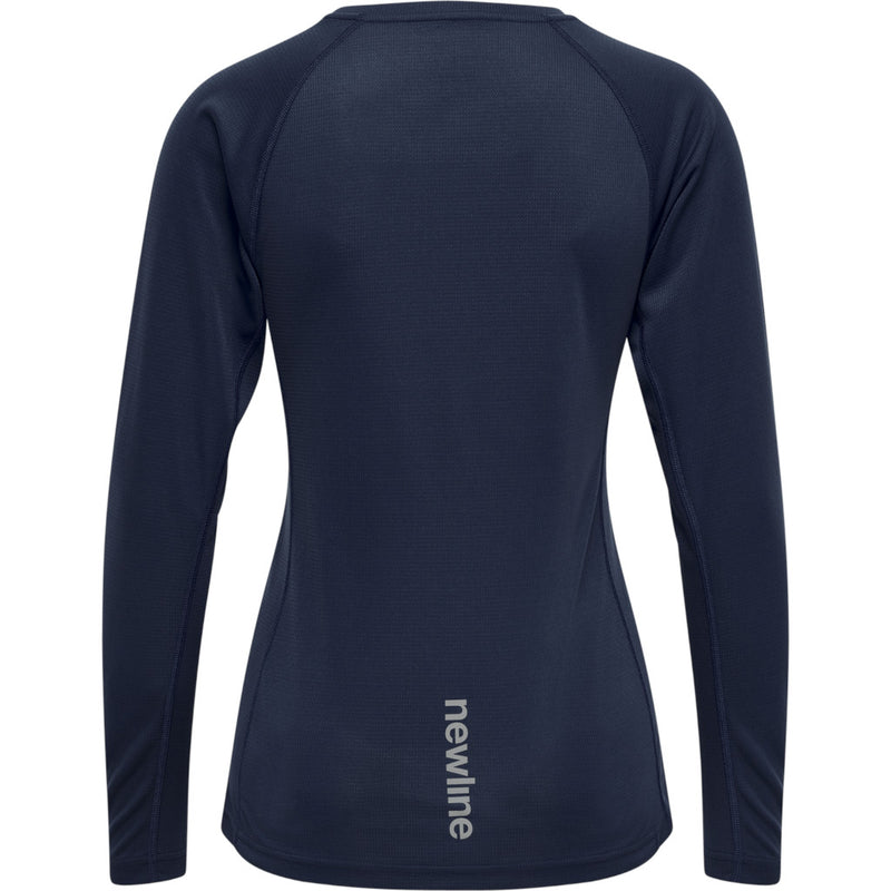Newline Women Core Running T-Shirt L/S, Damen, black iris, dunkelblau