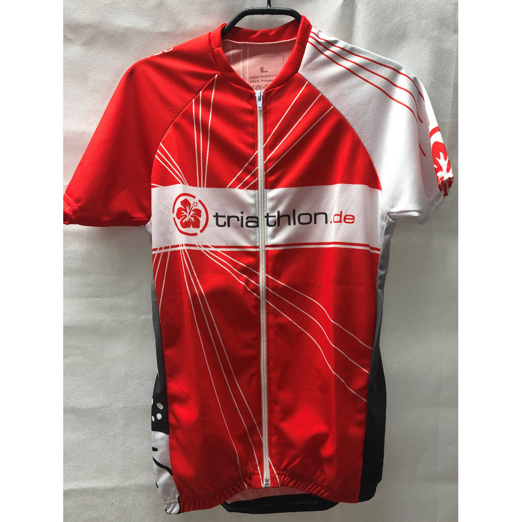 triathlon.de basic cycling jersey, women, red/white/grey